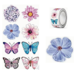 Butterfly & Flower Stickers - Assorted - Roll of 50's
